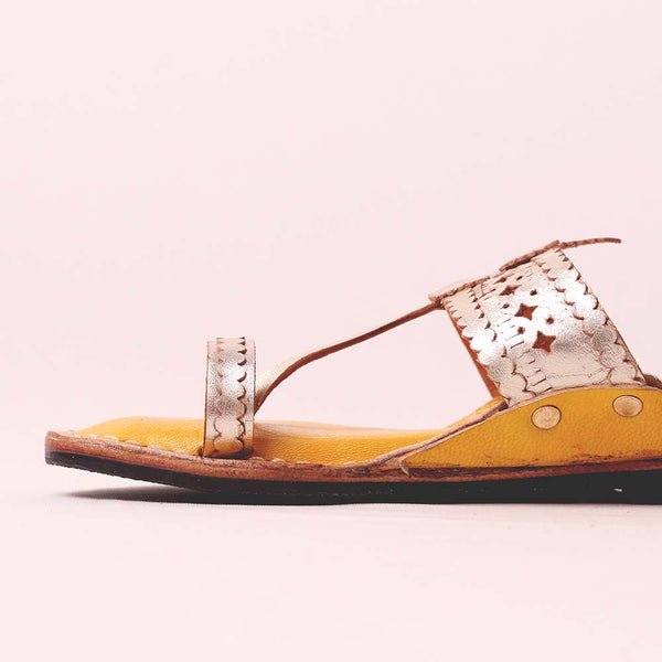 Mini Maharaja Kolhapuri chappal for kids handmade leather