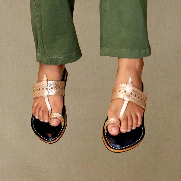 Chote Miya Kolhapuri handmade kids leather sandal