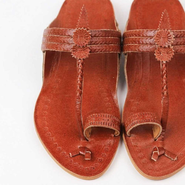 Kids Brown Handcrafted Kolhapuri Chappal