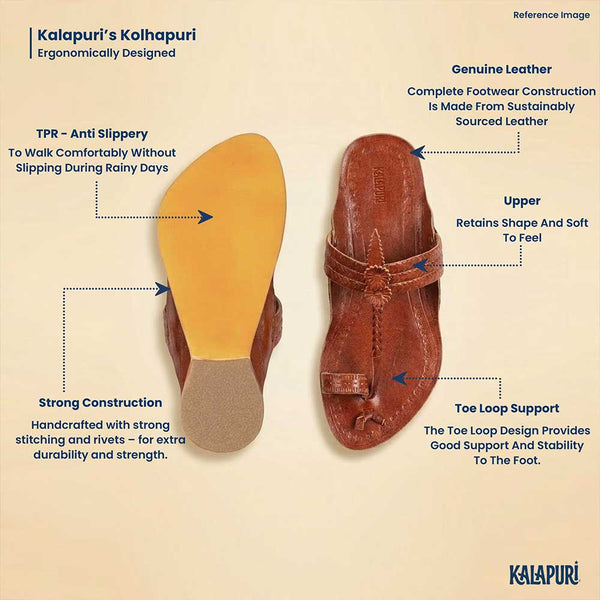Kids Brown Handcrafted Kolhapuri Chappal