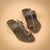 Kids grey Kolhapuri chappal with traditional leather detailing and toe loop