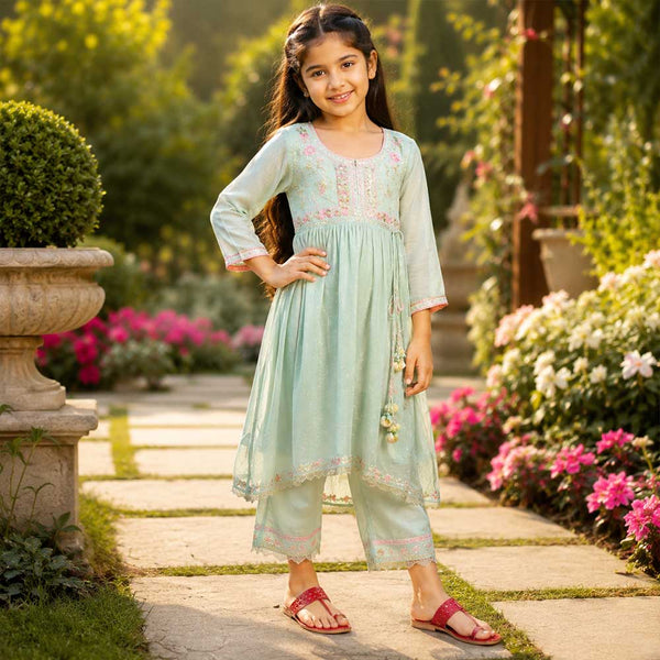 Kids Red Designer Kolhapuri Chappal
