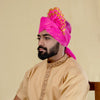Light Pink Satin Pheta Fabric – Elegant Pastel Turban Fabric