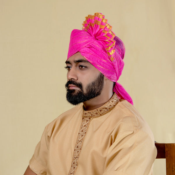 Light Pink Satin Pheta Fabric – Elegant Pastel Turban Fabric