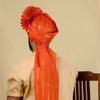 Orange Polyester Pheta Fabric – Bold Festive Turban Textile