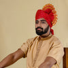 Red Polyester Pheta Fabric – Traditional Turban Cloth