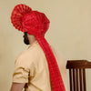 Red Polyester Pheta Fabric – Traditional Turban Cloth