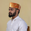 Red Zari Baniya Topi – Ornate Handcrafted Festive Cap
