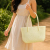 Kalapuri handmade cream Koodai tote bag, base and structure view