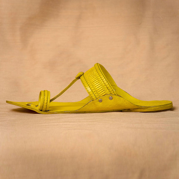 Lemon Yellow Pop – Bold and Bright Kolhapuri for Men