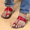 Grey & Red Fusion – Dual Tone Heritage Kolhapuri Chappals
