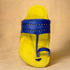 Lemon & Blue Bliss – Vibrant Handcrafted Kolhapuri Chappals