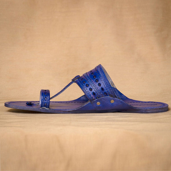 Royal Blue Grandeur – Regal Men’s Kolhapuri Footwear