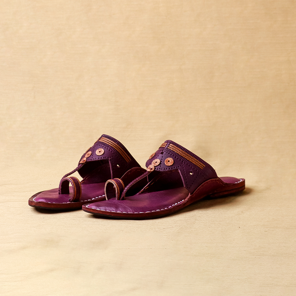 Bold Beetroot – Men’s Spectrum Classic Leather Chappal