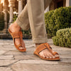 Rustic Allure – Orange-Brown Heritage Kolhapuri Chappal