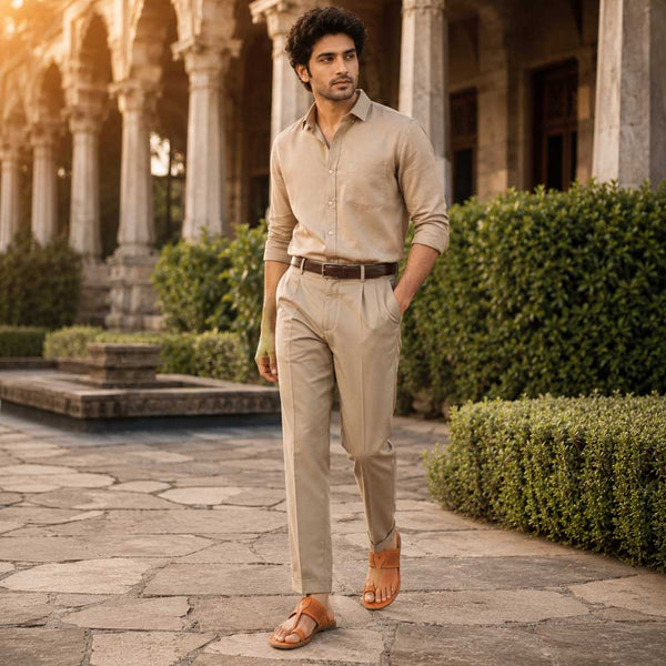 Rustic Allure – Orange-Brown Heritage Kolhapuri Chappal