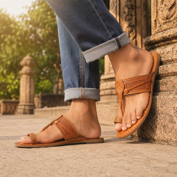 Dodge Heritage – Classic Brown Kolhapuri Chappal for Men