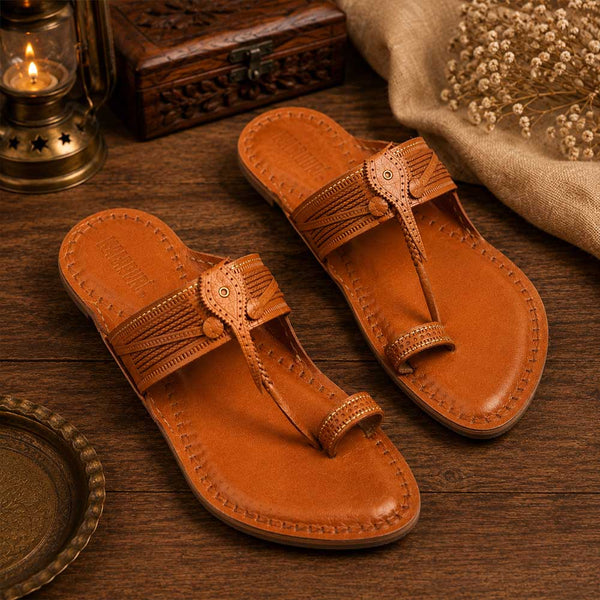 Dodge Heritage – Classic Brown Kolhapuri Chappal for Men