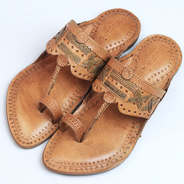 Golden Yellow Radiance – Men’s Spectrum Classic Leather Chappal