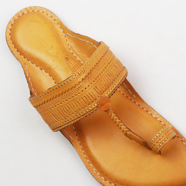 Chestnut Charm – Rustic Leather Kolhapuri for Modern Men