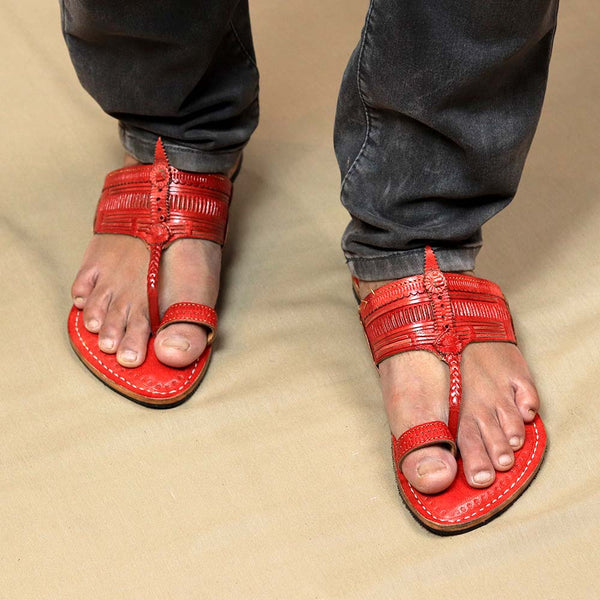Puda Kapshi Kolhapuri handmade leather footwear for men