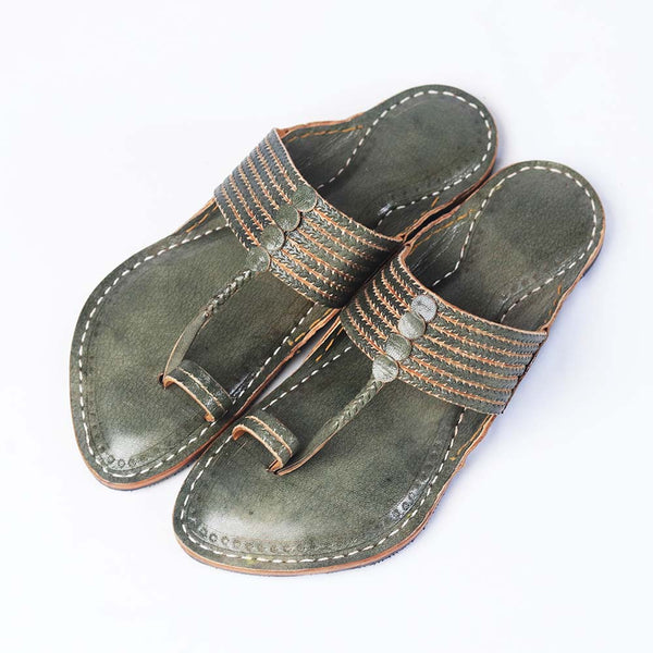 Embossed Veni Kolhapuri men’s handcrafted leather sandal