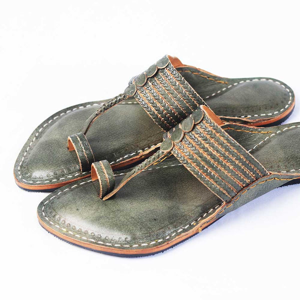 Embossed Veni Kolhapuri men’s handcrafted leather sandal