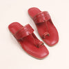 Men's Cherry Red T-Strap Sandals