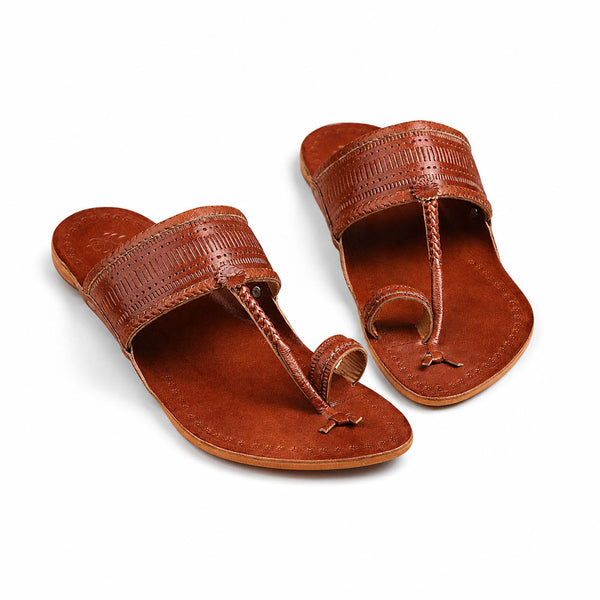 Rajtan Chestnut Classic Kolhapuri Flats