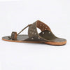 Shilagar Grey Laser-Cut Kolhapuri Flats