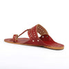 Cherry Red Laser-Cut Kolhapuri Flats