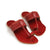 Veer Cherry Red Textured Kolhapuri Flats