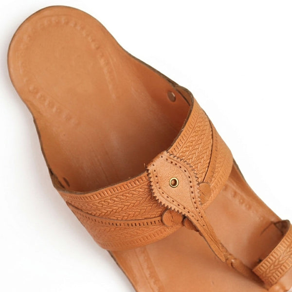 Mayur Natural Textured Kolhapuri Flats