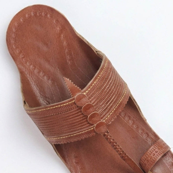Peshwa Chestnut Handcrafted Kolhapuri Flats