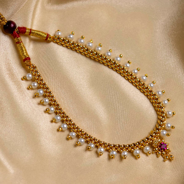 Combo of Javmani Mala With Tanmani Pendant and Kolhapuri Moti Thushi