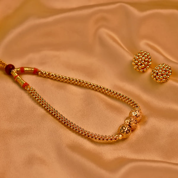 Vertical Ball Jhondhali Pot Necklace
