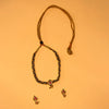 Maharashtrian Golden Black Beads Thushi Necklace for Festive Wear With Earing