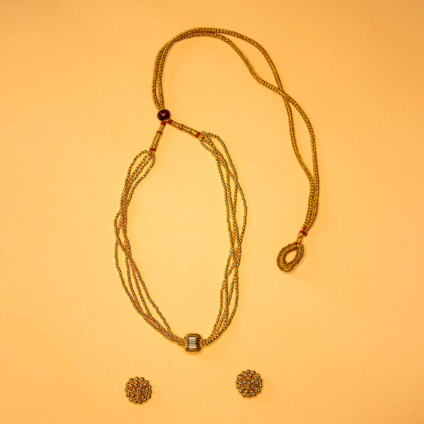 Saj Ghat Pendant Necklace With Earing