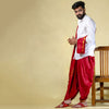 Maroon Readymade Dhoti & Uparna Set – Elegant Cotton‑Silk Formal Set