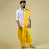 Mustard Readymade Dhoti & Uparna Set – Vibrant Cotton‑Silk Ensemble