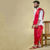 Red Readymade Dhoti & Uparna Set – Traditional Cotton‑Silk Heritage Wear