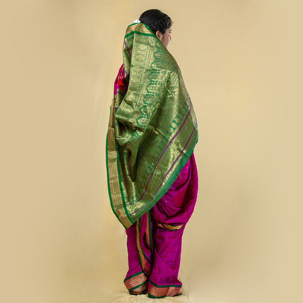 Readymade Pink Nauwari Saree – Pastel Charm Pre-Stitched Saree