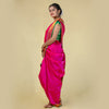 Readymade Fuchsia Nauwari Saree – Vibrant Pre-Stitched Comfort Saree