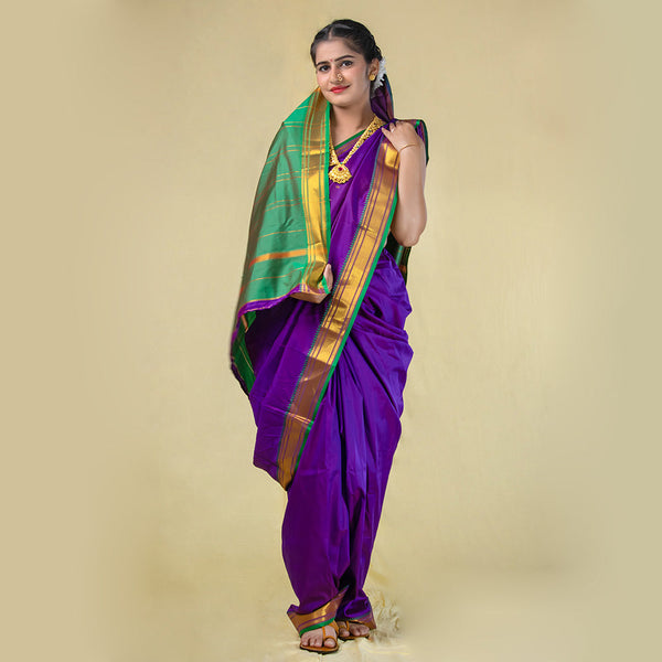 Readymade Magenta Nauwari Saree – Bold & Beautiful Easy Draped Saree