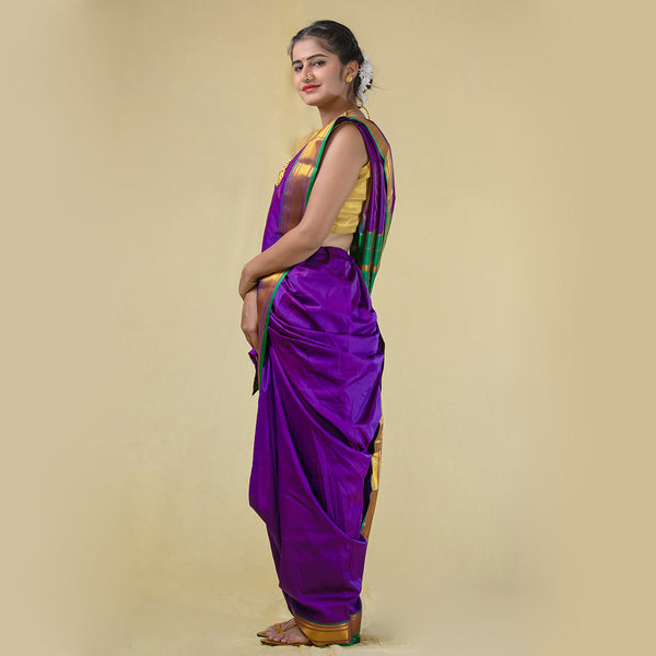 Readymade Magenta Nauwari Saree – Bold & Beautiful Easy Draped Saree