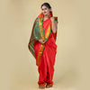 Readymade Orange Nauwari Saree – Bright Ready-Wear Festival Choice