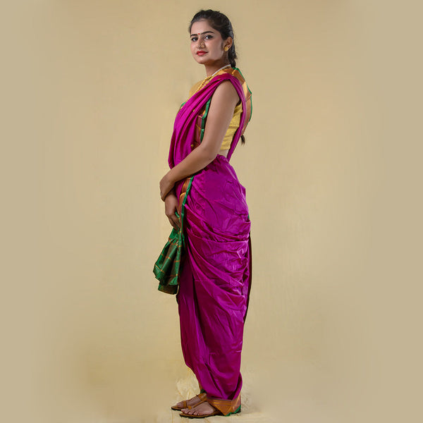 Readymade Pink Nauwari Saree – Soft Pastel Ready-to-Wear Saree