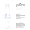 Instructions on how to measure foot size with illustrations and text.