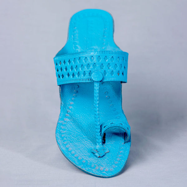 Blue T-Strand Punch – Women’s Colorburst Kolhapuri Chappal