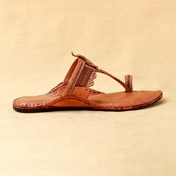 Glimmering Fusion – Women’s Heritage Kolhapuri Chappal with Shine
